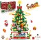 Rotating Christmas Tree Mini Building Set with LED Light - 1145PCS Christmas Building Blocks with Santa Snowman Rotatable Train Xmas Tree Home Decor 2024 for Adults Kids 10+
